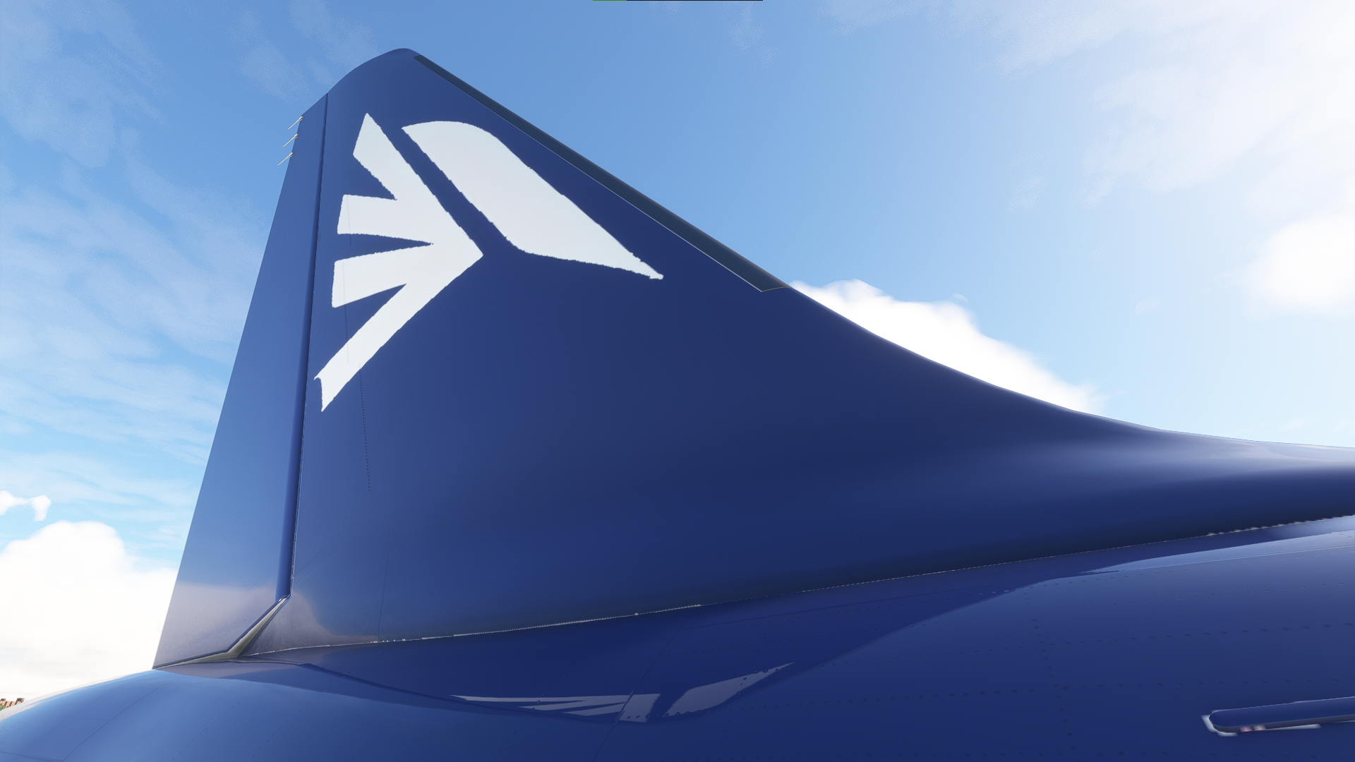 Aetheria aircraft tail design in Microsoft Flight Simulator