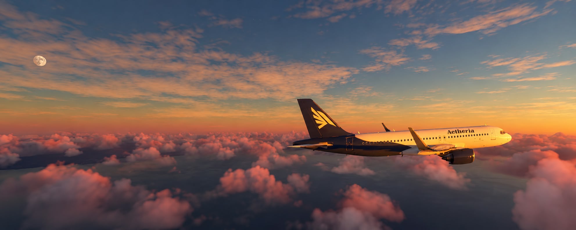 Aetheria aircraft in Microsoft Flight Simulator above the clouds